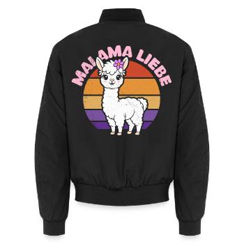 Bald Mama MALAMA LIEBE Retro Lustiges - Unisex Bomberjacke - Schwarz - Hinten - AI Model Male 185 light (185cm)