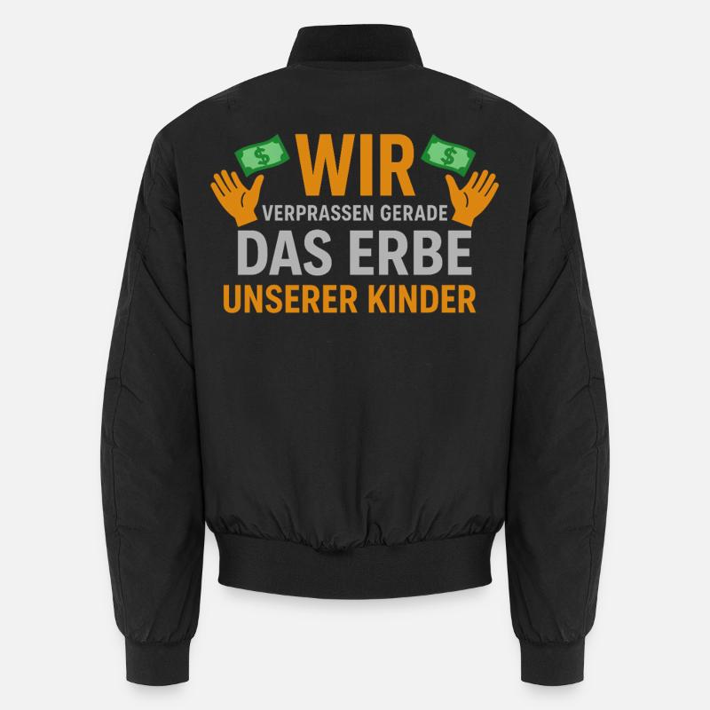 We are squandering our children's inheritance - Unisex Bomber Jacket - black