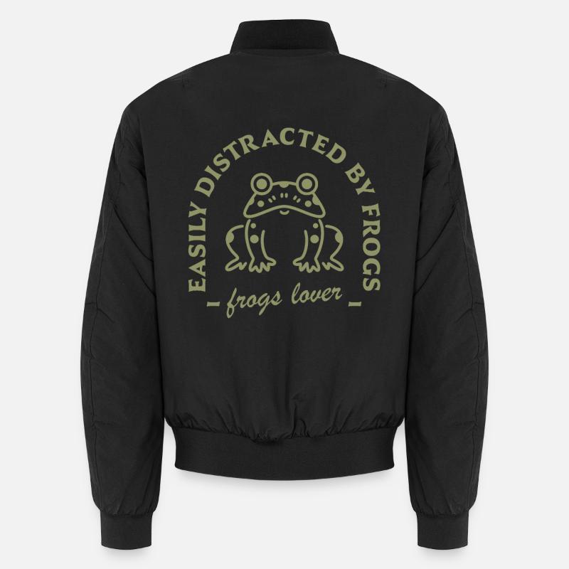 Frog lover funny quotes cute cottagecore aesthetic Unisex Bomber Jacket