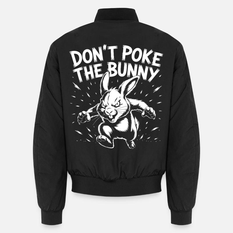 Illustration de lapin vif avec slogan Bomber unisexe