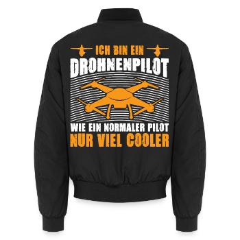 Drohnenpilot Geschenk Drohne Männer Geburtstag - Unisex Bomberjacke - Schwarz - Hinten - AI Model Male 185 light (185cm)