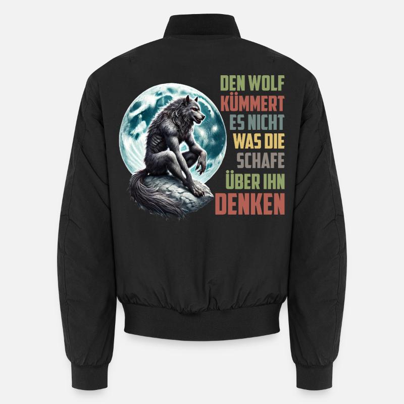 Wolves THE WOLF DOESN'T CARE WHAT SHEEP THINK Unisex Bomber Jacket