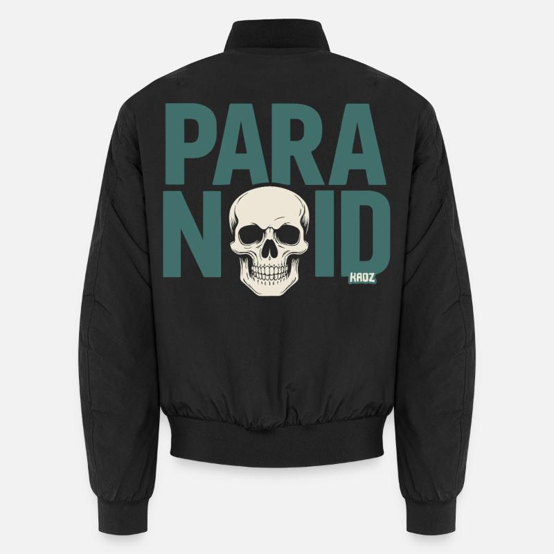 Paranoid Skull - Unisex Bomber Jacket - black