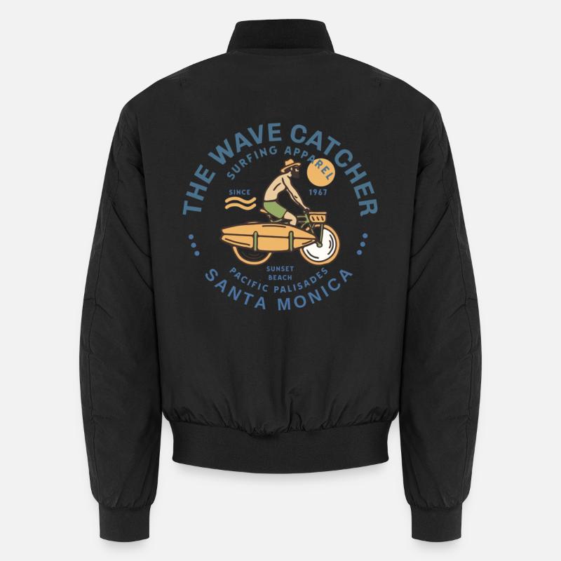 Design de Surfeur à Santa Monica - Bomber unisexe - noir