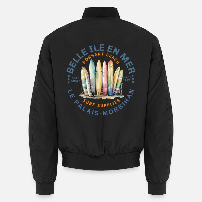 Surf Belle Ile en Mer  - Bomber unisexe - noir