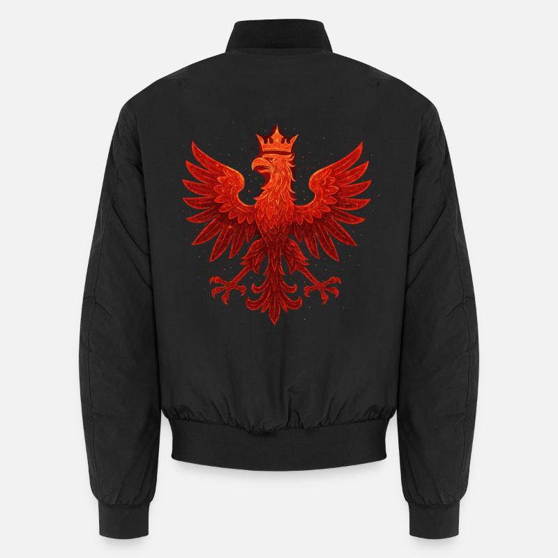Poland Polska Eagle Flag Red Glitter Gift Unisex Bomber Jacket