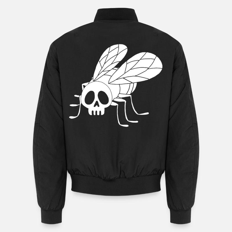 Crâne de mouche (blanc) - Bomber unisexe - noir