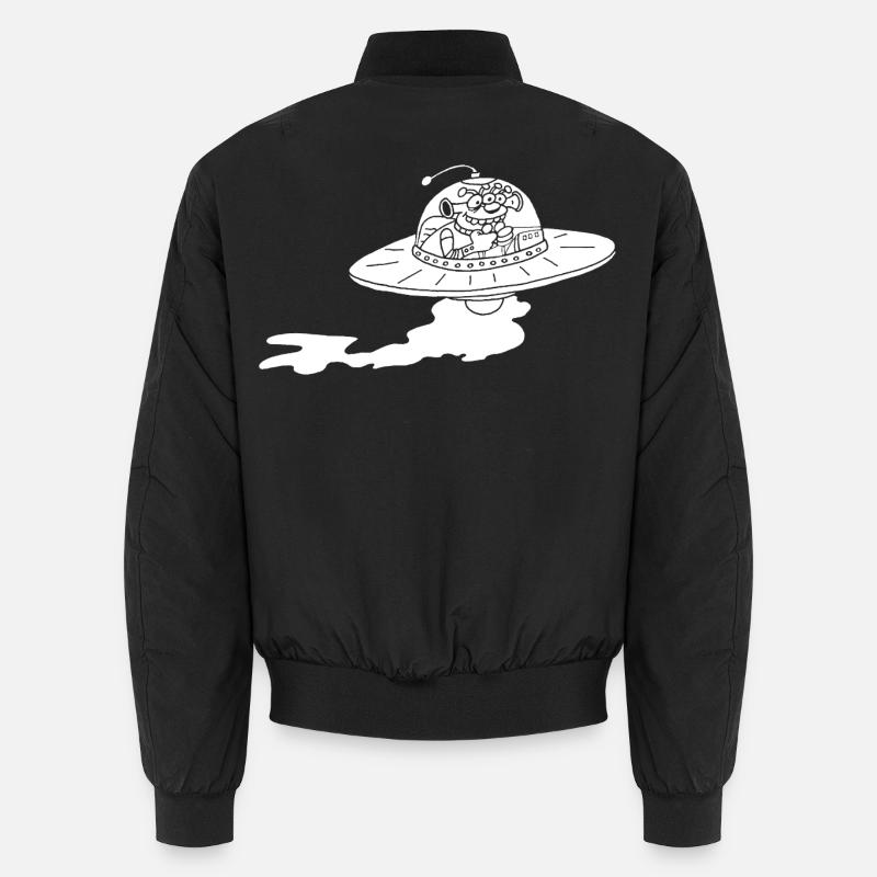 Vaisseau spatial extraterrestre (blanc) - Bomber unisexe - noir
