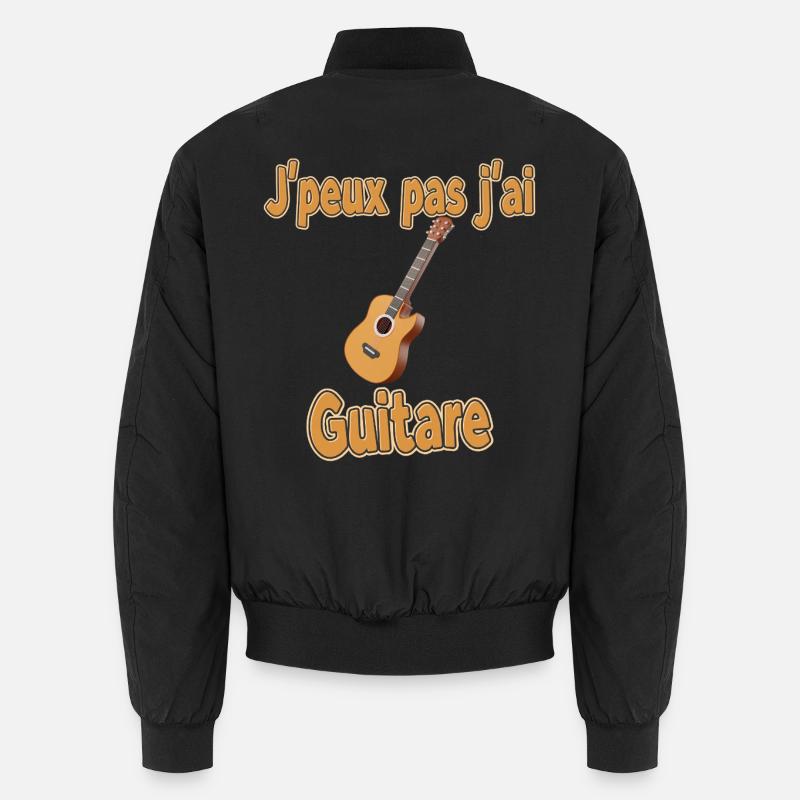 I can't I have guitar - Unisex Bomber Jacket - black