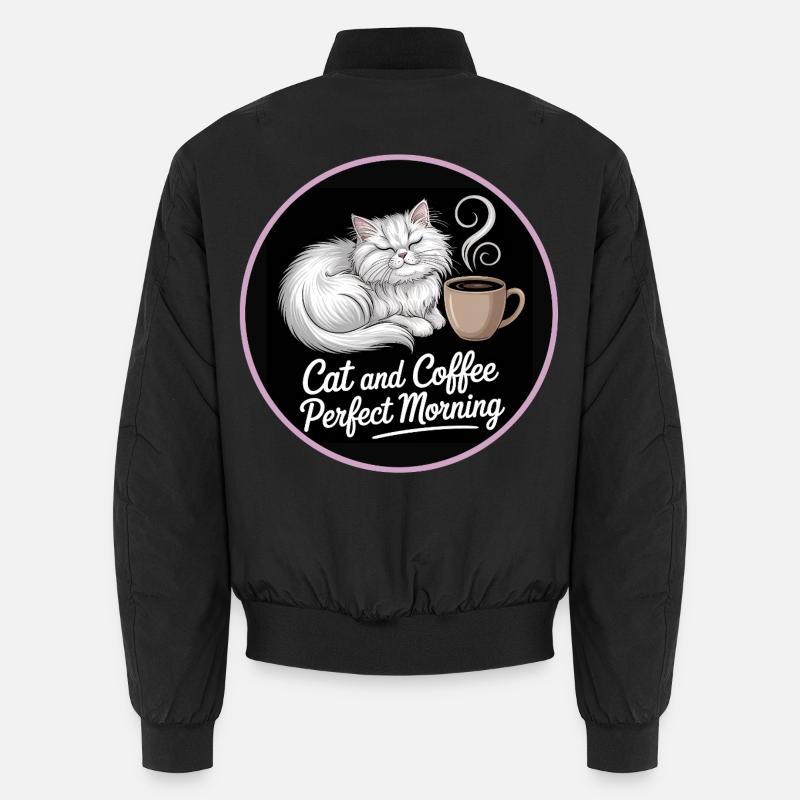 Katze und Kaffee Perfekter Morgen Unisex Bomberjacke