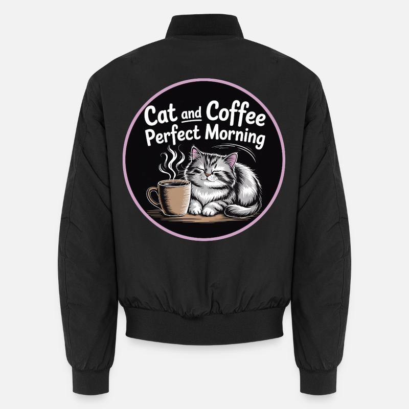 Katze und Kaffee Perfekter Morgen Unisex Bomberjacke