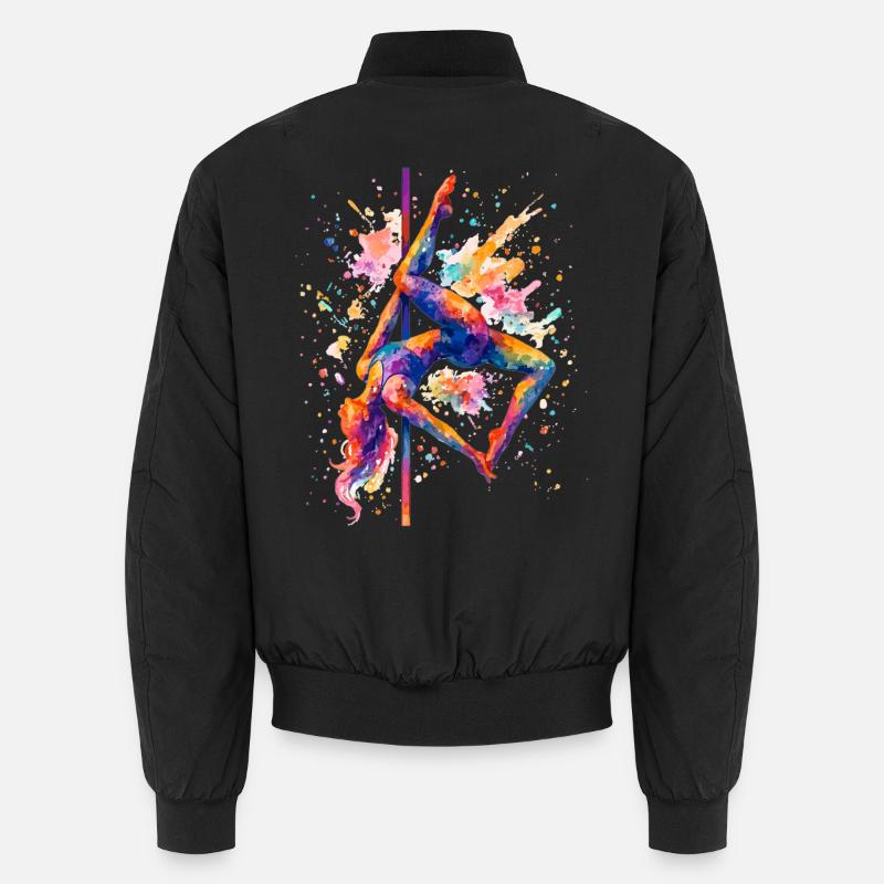 Pole Dance Poledancerin Aquarell bunt Geschenk Unisex Bomberjacke