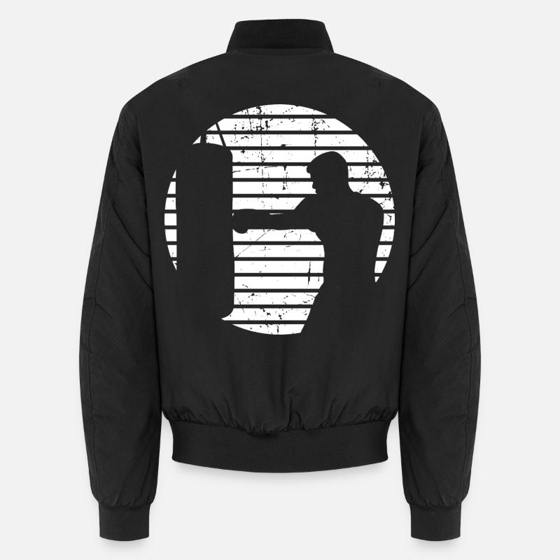 Boxer Sketch - Unisex Bomber Jacket - black