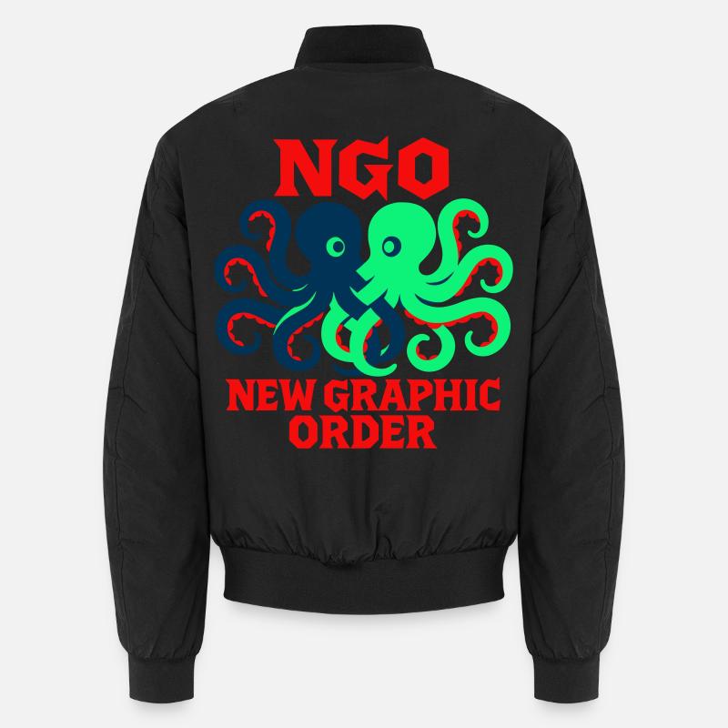 New graphic order Octopus - Unisex Bomber Jacket - black