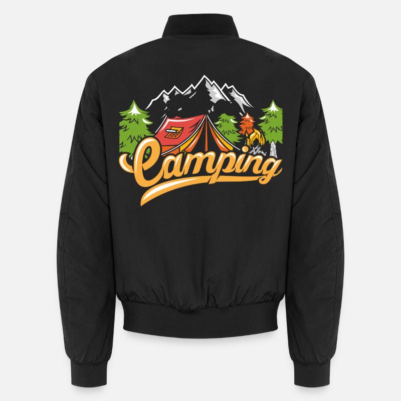 Camping - Unisex Bomber Jacket - black