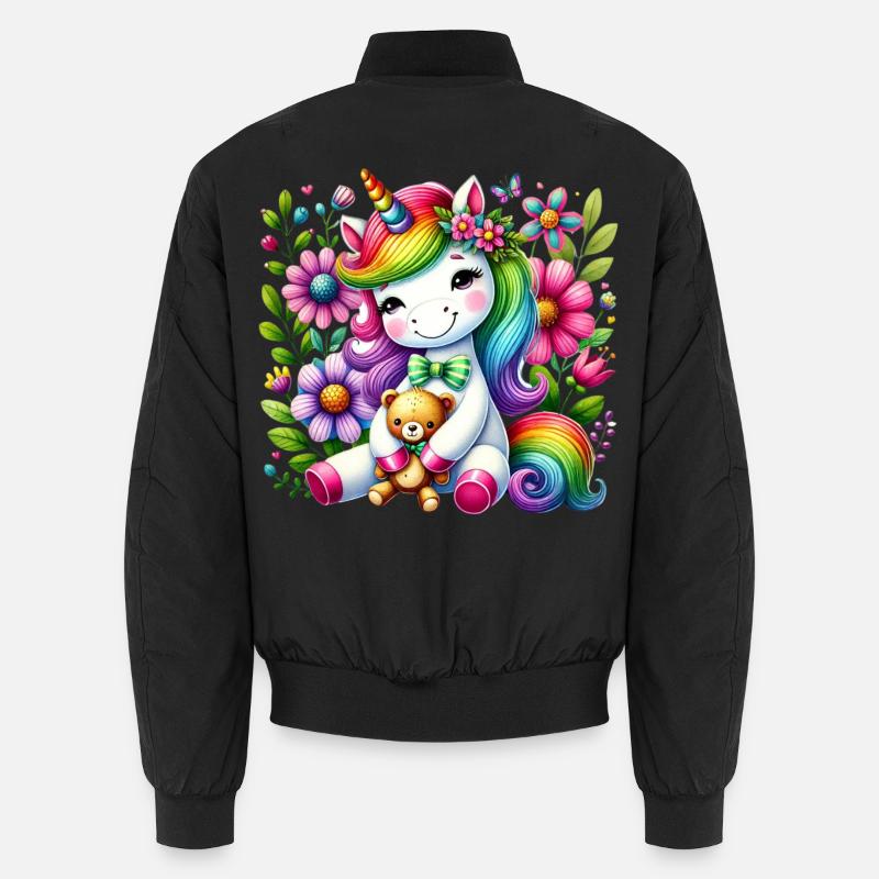 Licorne arc-en-ciel Floral Dream Bomber unisexe
