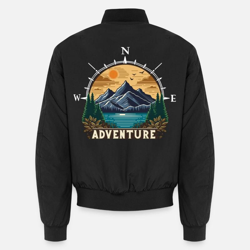 Bergsee Abenteuer Kompass Unisex Bomberjacke