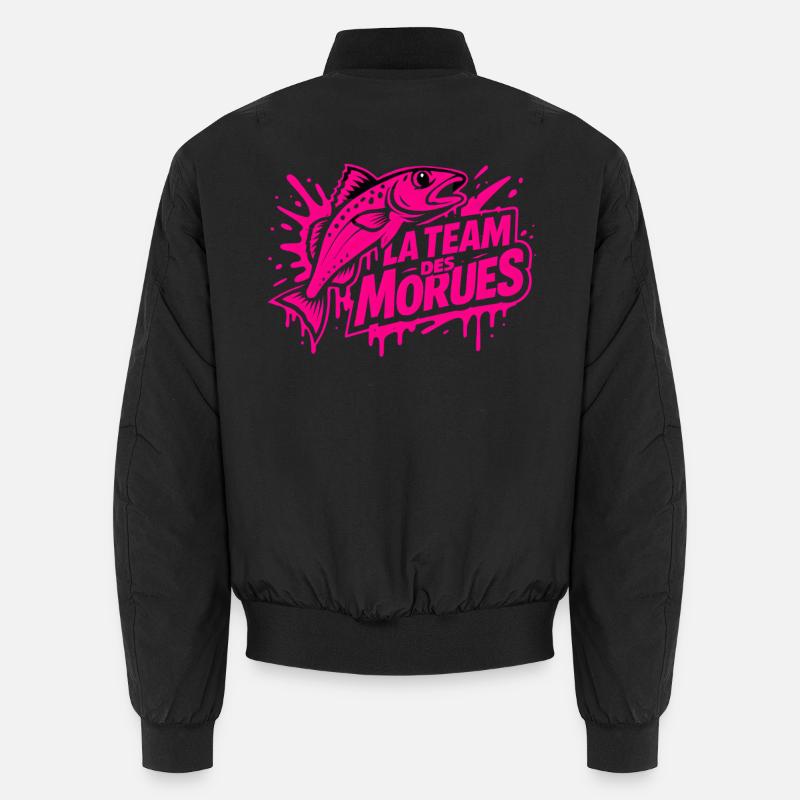 Neon-Kabeljau-Team - Unisex Bomberjacke - Schwarz