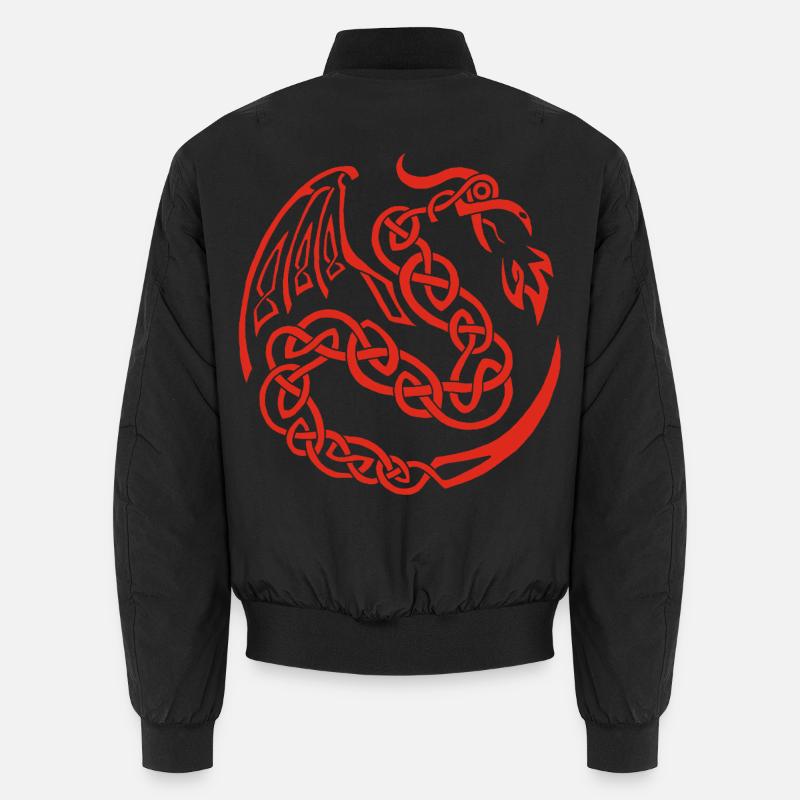 Red Celtic Dragon - Unisex Bomber Jacket - black