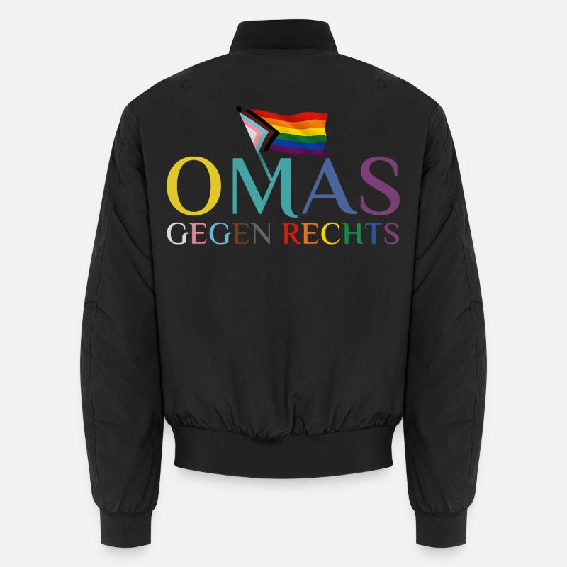 Omas gegen Rechts Regenbogen Flagge Unisex Bomberjacke