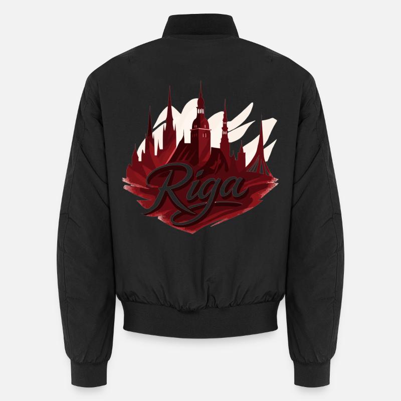 Riga Capitale Lettonie Baltique Cadeau - Bomber unisexe - noir