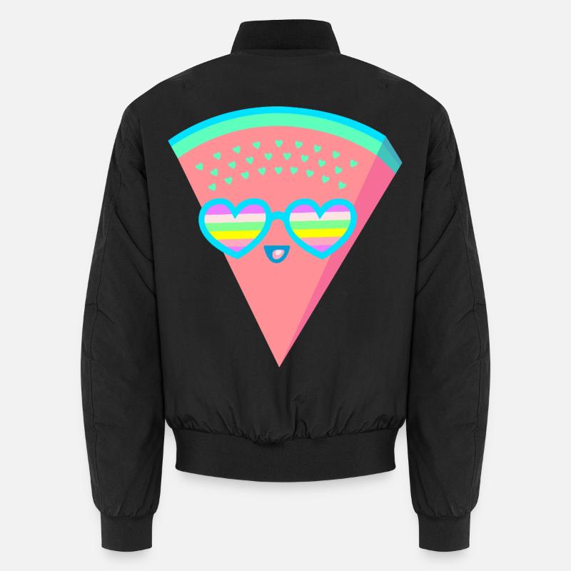 Cool Melon Heart Sunglasses 80s 90s Retro Unisex Bomber Jacket