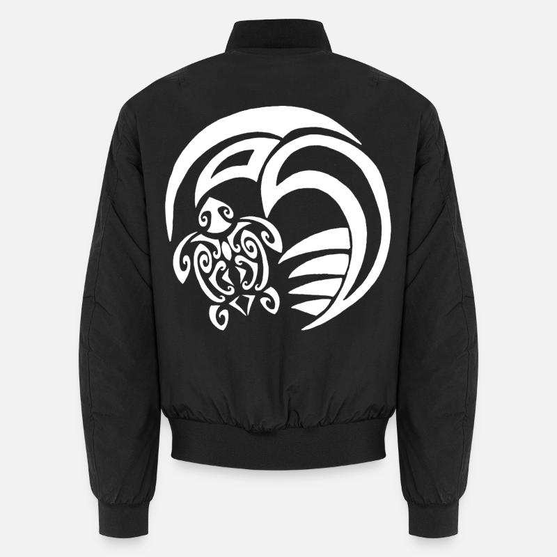 Tortue blanche et océan - Bomber unisexe - noir