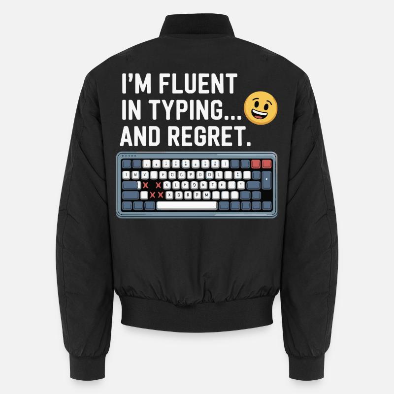 Keyboard joke: Typing and regret Unisex Bomber Jacket