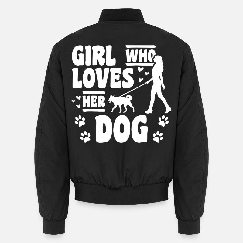 Fille qui aime les chiens Bomber unisexe