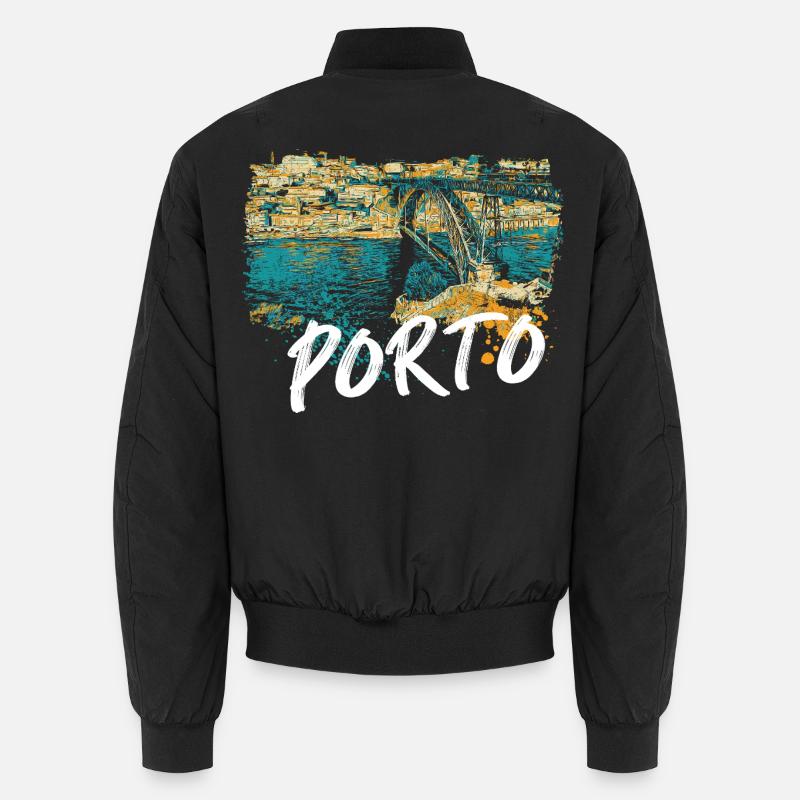 Pont D. Luis Porto illustration colorée Douro Bomber unisexe