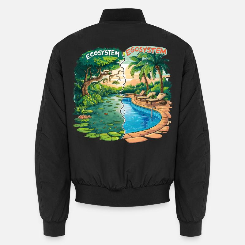 Ecosystem vs Egosystem Message Écologique - Bomber unisexe - noir