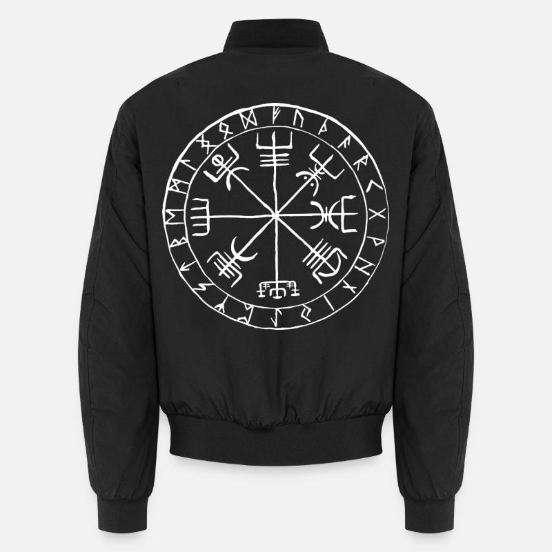 Vegvísir Runes Compass Viking Symbol Design Unisex Bomber Jacket