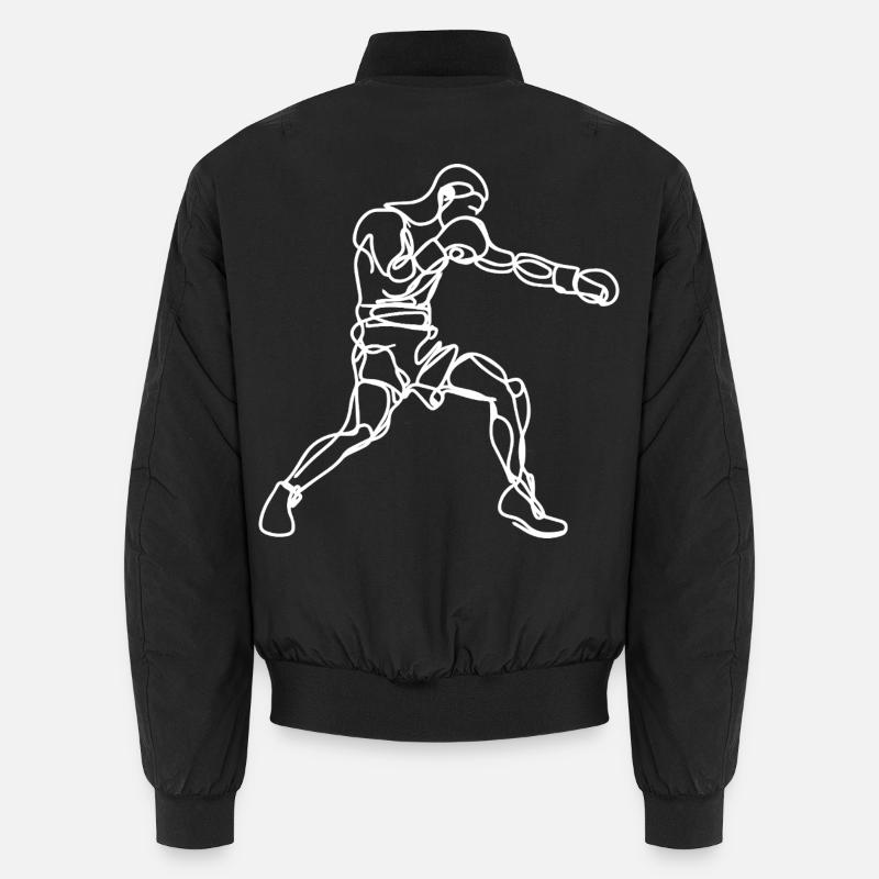Boxer Zeichnung - Unisex Bomberjacke - Schwarz