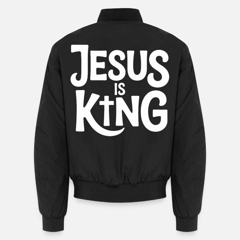 Jésus est roi Croix chrétienne Foi Bomber unisexe