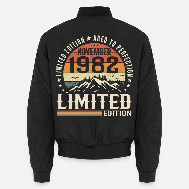 November 1982 Einzigartiges Retro-Jubiläum - Unisex Bomberjacke - Schwarz