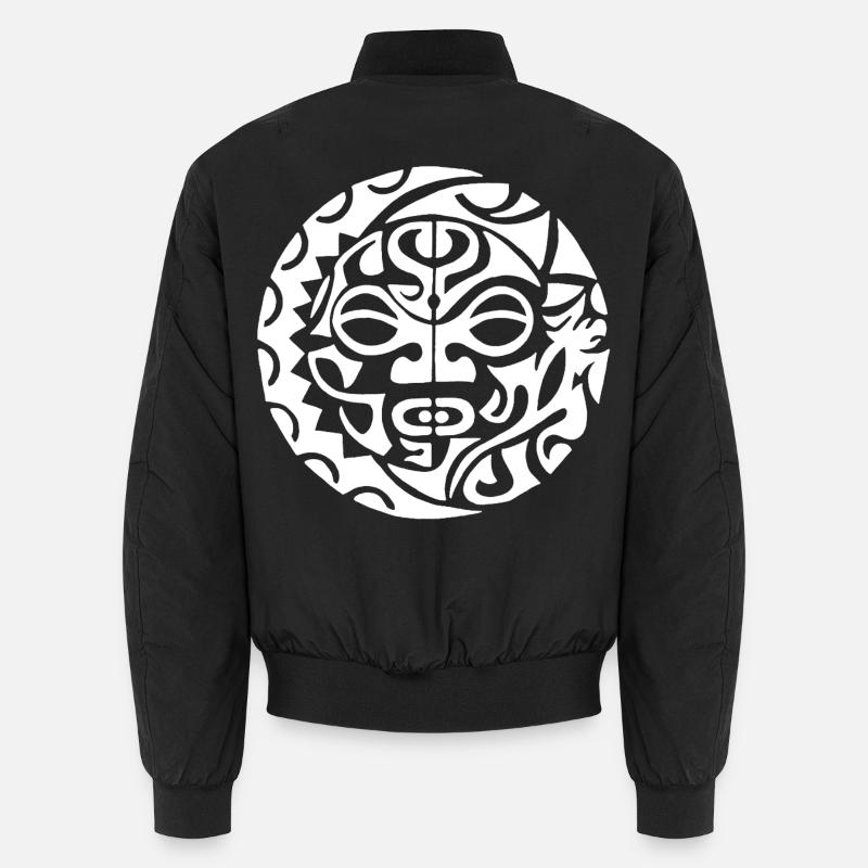 Crâne de Polynésie (blanc) - Bomber unisexe - noir