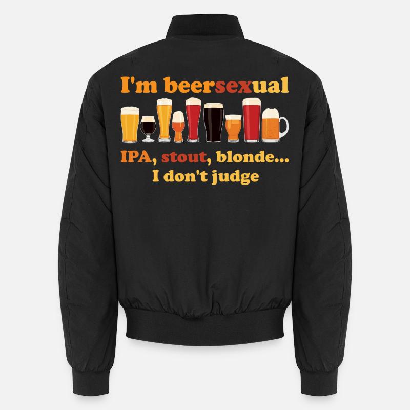 Ich bin ein biersexueller Biertrinker - Unisex Bomberjacke - Schwarz