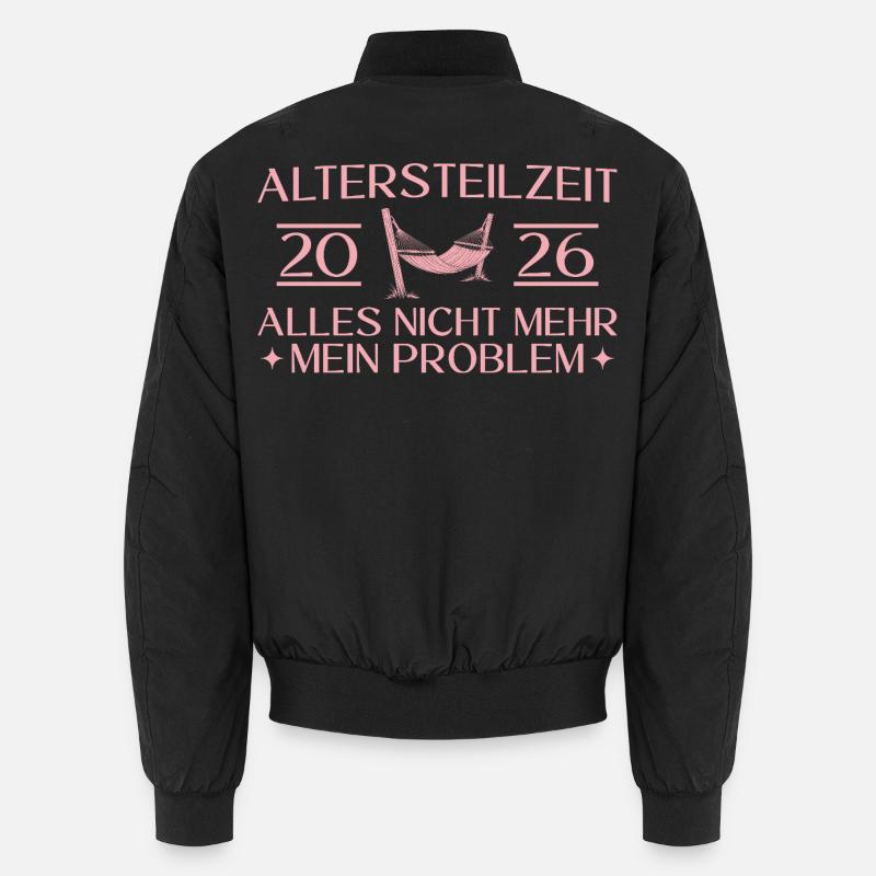 Partial retirement 2026 Prospective pensioner - Unisex Bomber Jacket - black