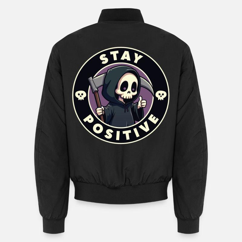 Bleiben Sie positiv - Unisex Bomberjacke - Schwarz