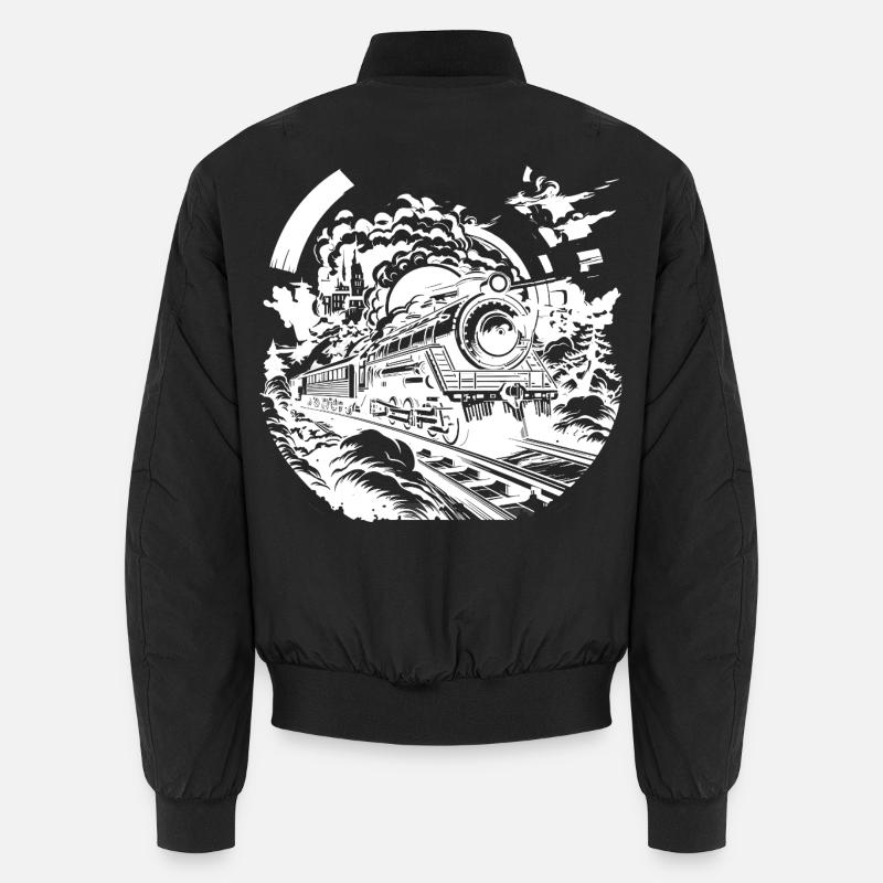 Railway Sketch - Unisex Bomber Jacket - black