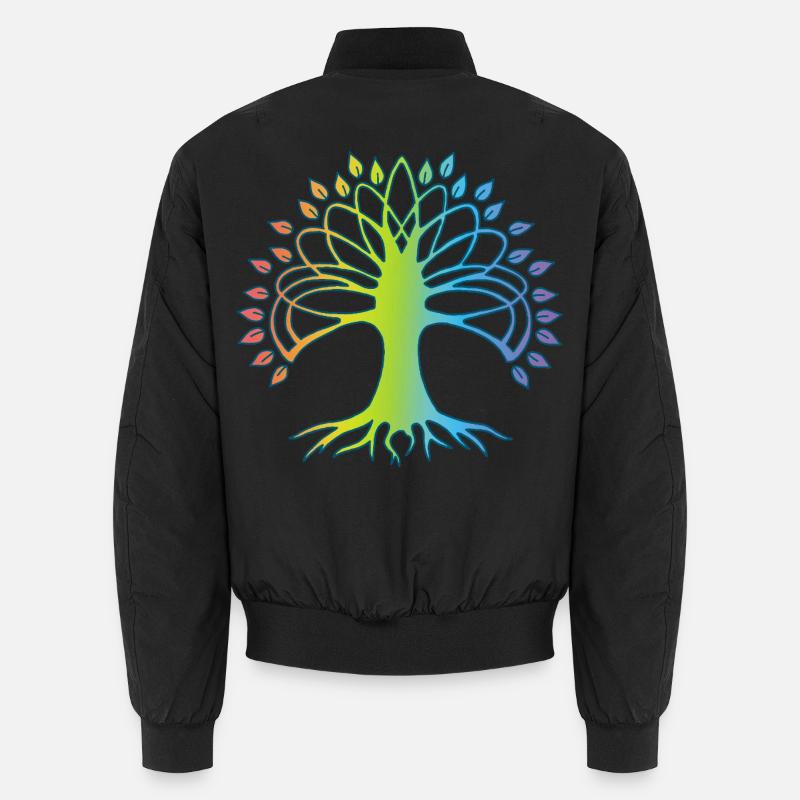 Mehrfarbiger Baum des Lebens Unisex Bomberjacke