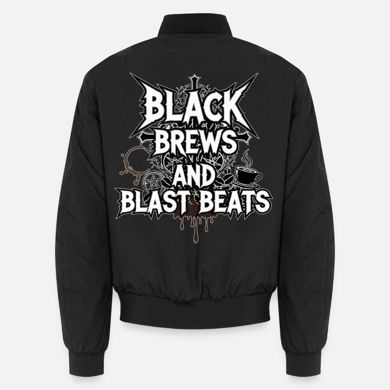 Black Brews and Blast Beats - Unisex Bomberjacke - Schwarz