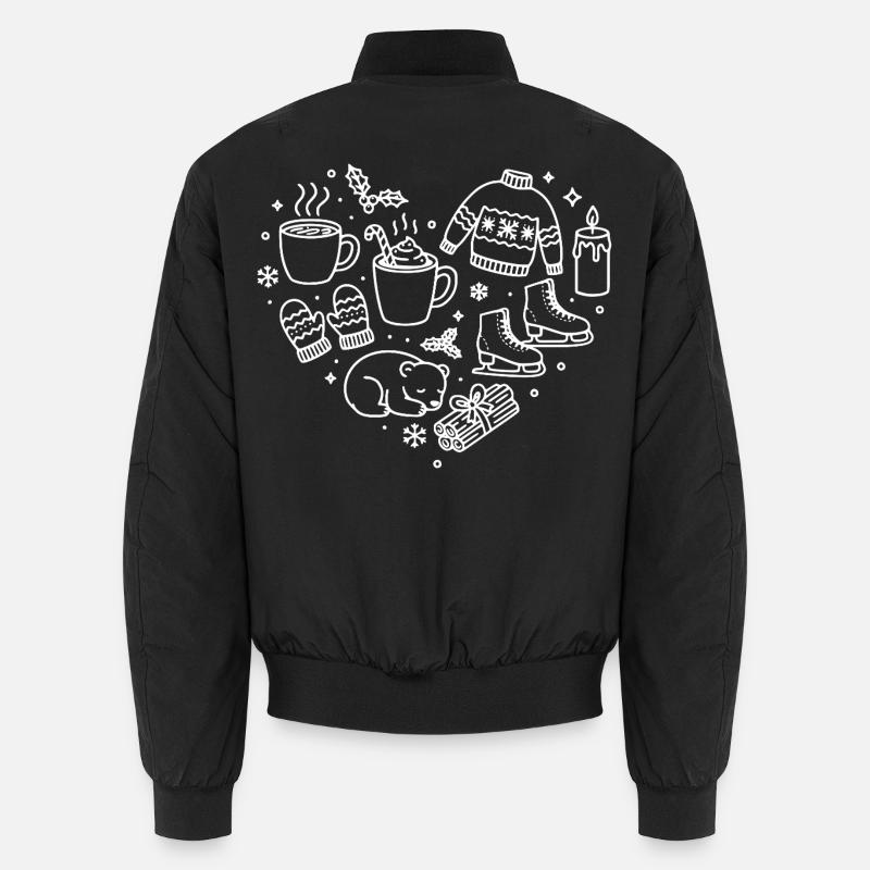 Winter Herz  - Unisex Bomberjacke - Schwarz