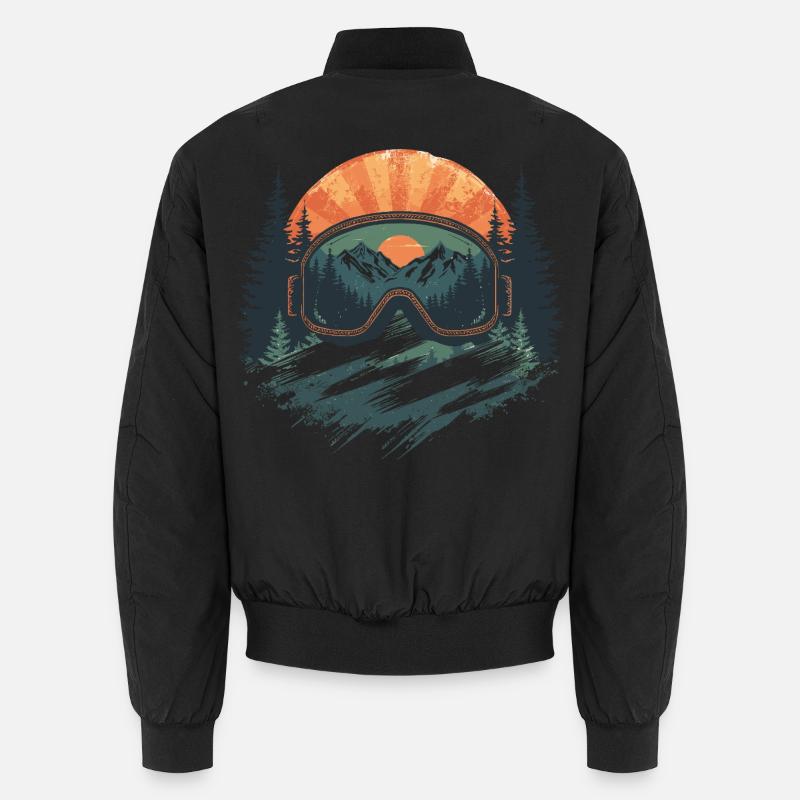 Ski goggles sunset Unisex Bomber Jacket