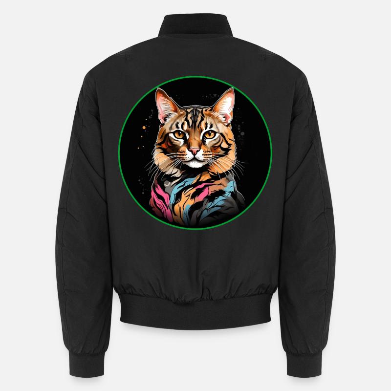 Bengalkatze mit Schal Unisex Bomberjacke