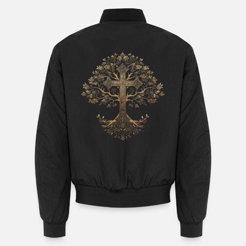Croix Chrétienne Arbre Foi Bomber unisexe