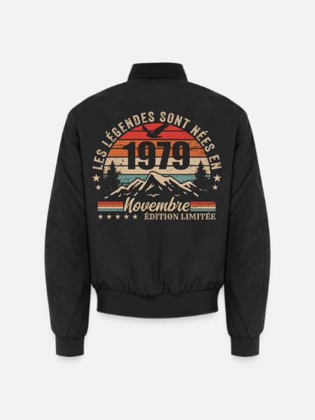 Awesome since November 1979 | November 1979 - Unisex Bomber Jacket - black