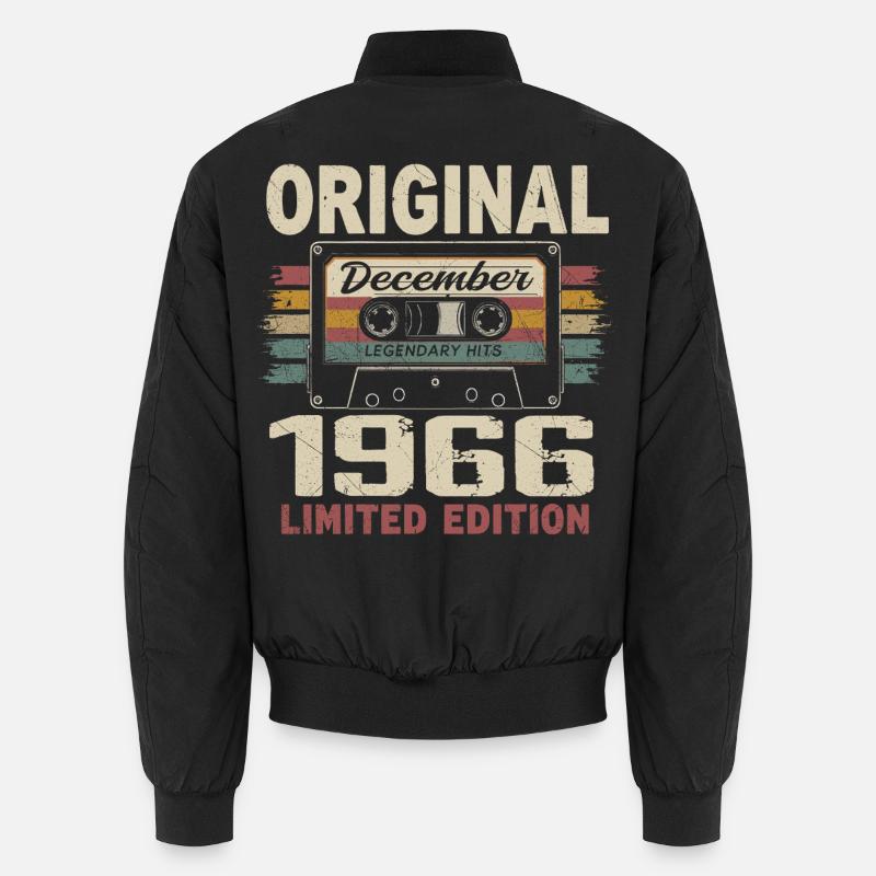 December 1966 Birthday Gift - Unisex Bomber Jacket - black