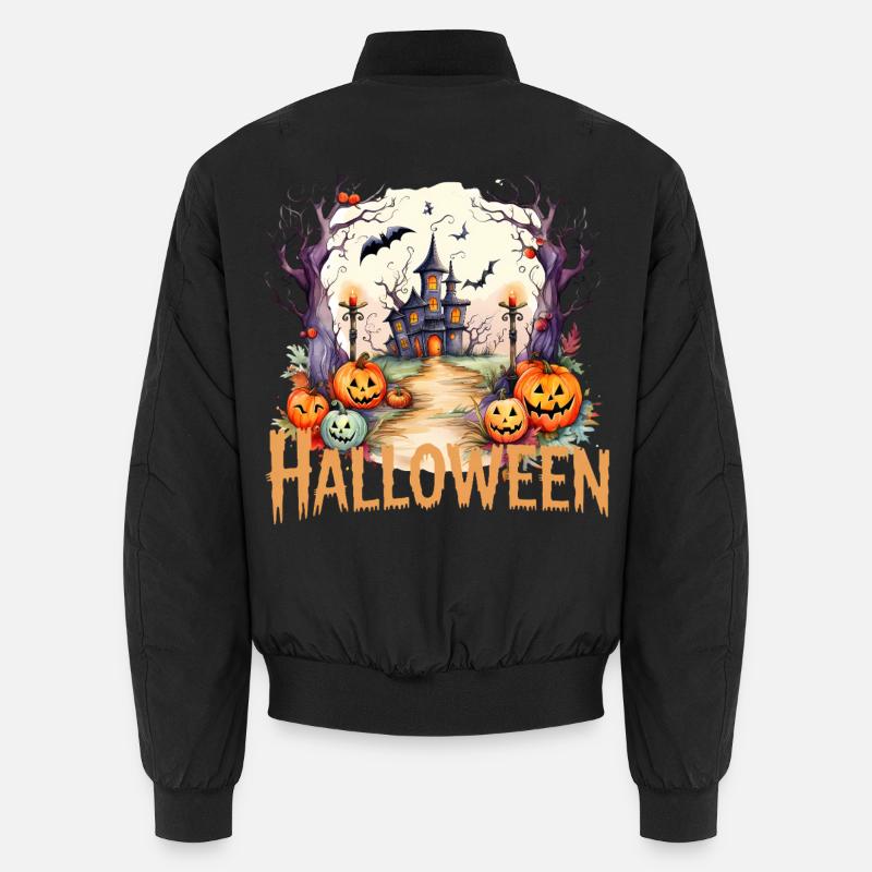 Halloween Laternenpfad zur Spukvilla Unisex Bomberjacke