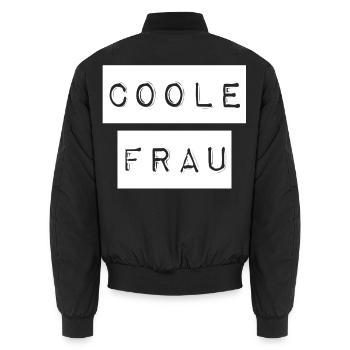 This is what a cool woman looks like - Unisex Bomber Jacket - black - Back - AI Model Male 185 light (185cm)
